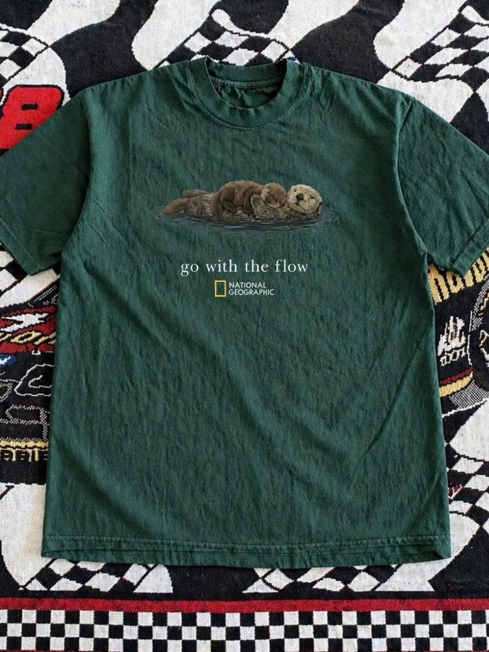 National Geographic Green "Go With The Flow" Otter Tee